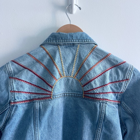 Marine Layer jacket coat size Small embroidered denim jean sun - Picture 7 of 10